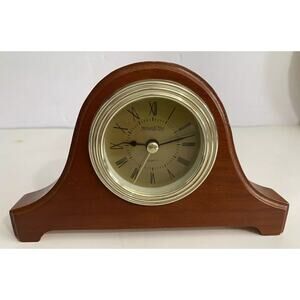 Vintage Michael C. Fina Fifth Avenue Small Wood Mantel/Desk Clock Works